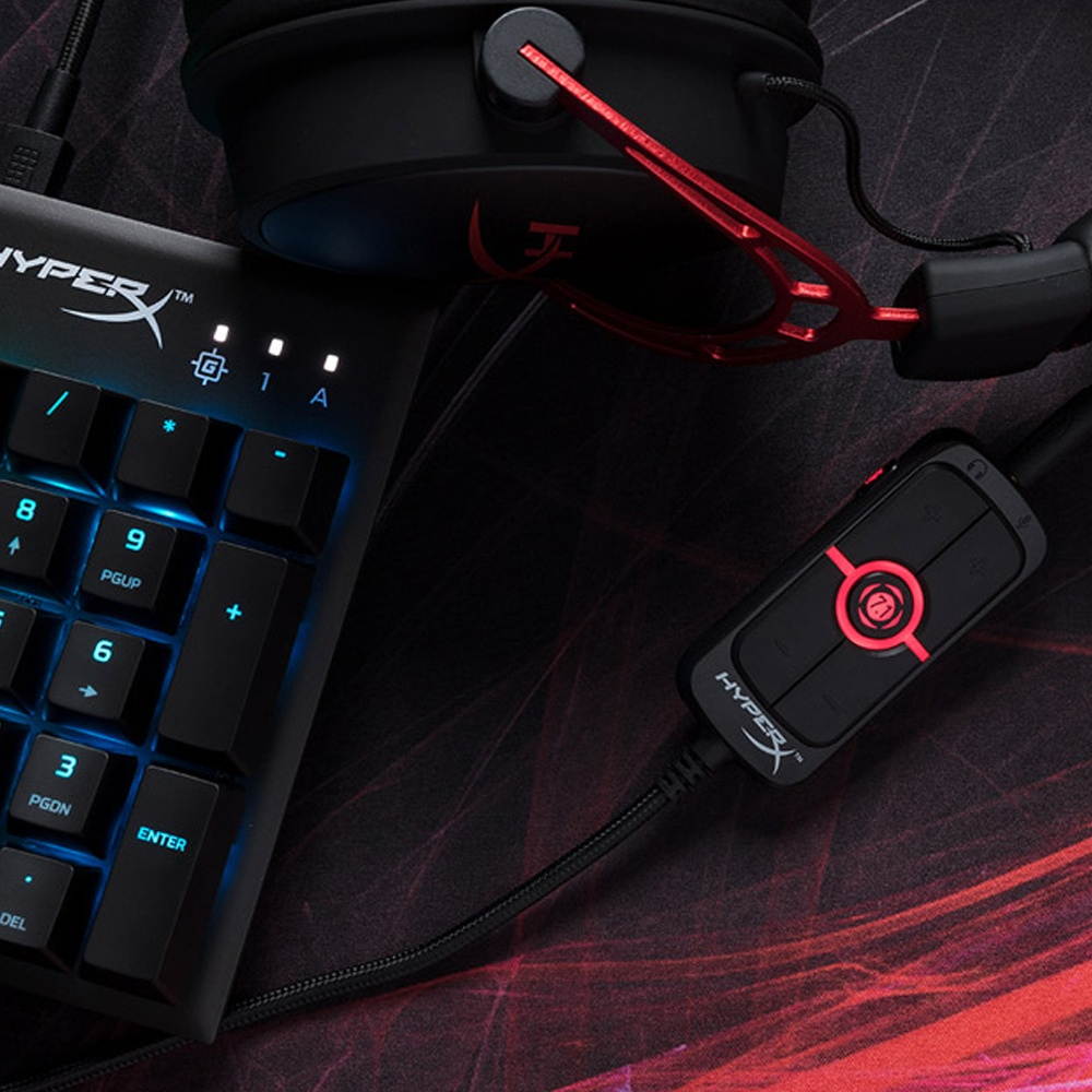 Kingston HyperX AMP USB Sound Card virtual 7.1 Surround Sound Built-in DPS Sound Card with 3.5mm Plug for Headset(HX-USCCAMSS-BK)