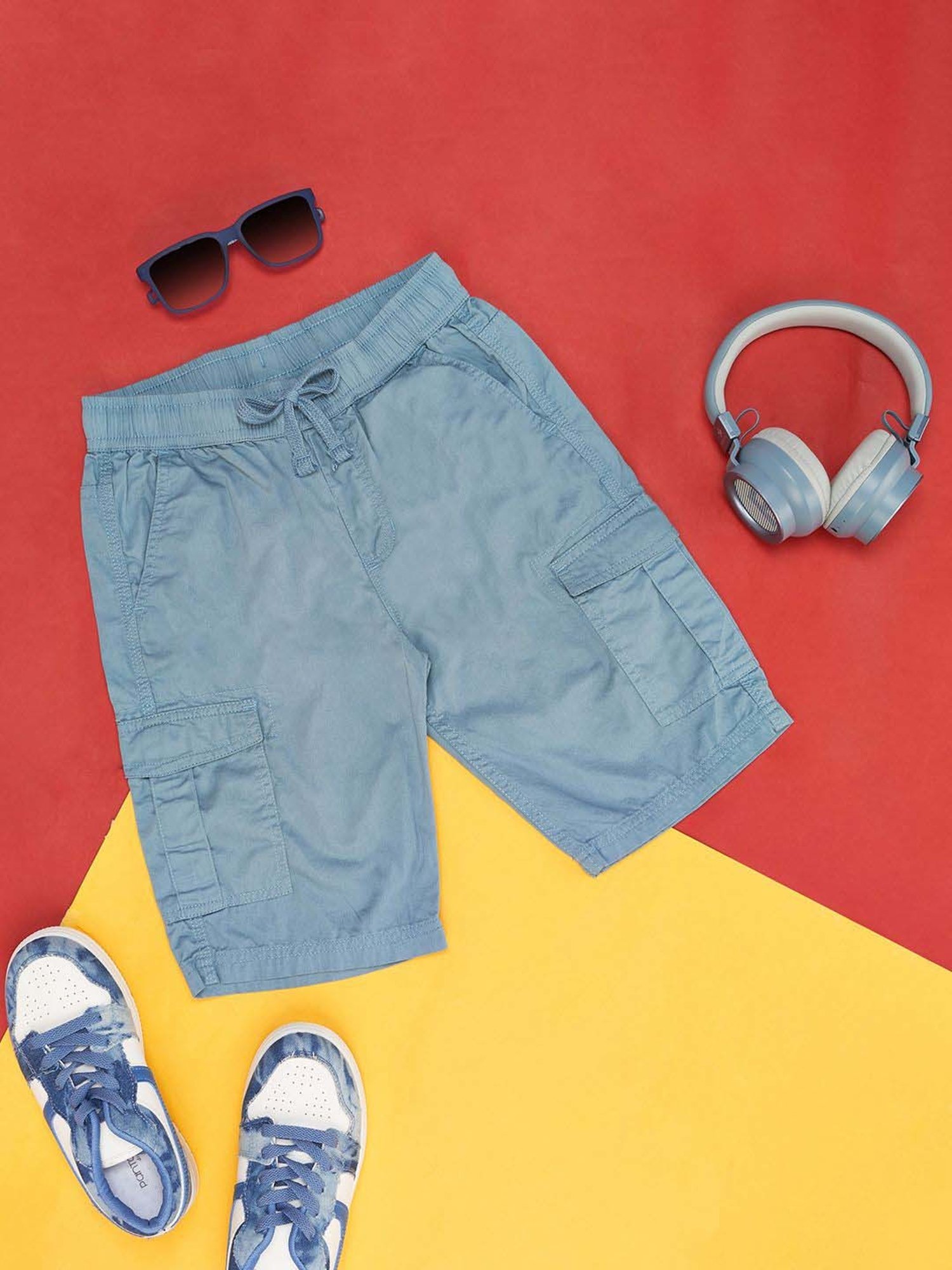 Pantaloons Junior Blue Cotton Regular Fit Shorts