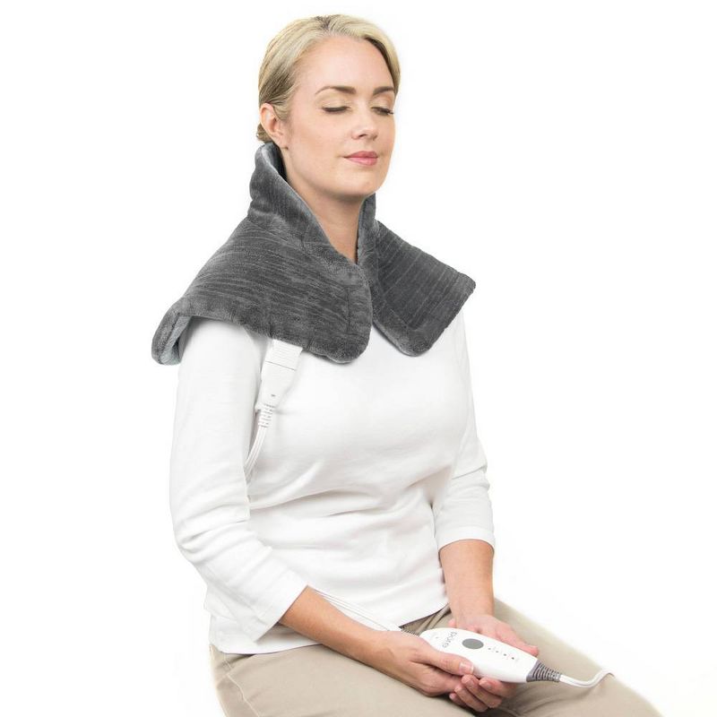 Pure Enrichment PureRelief Neck and Shoulder Heating Pad  - 14" x 22" - Charcoal Gray