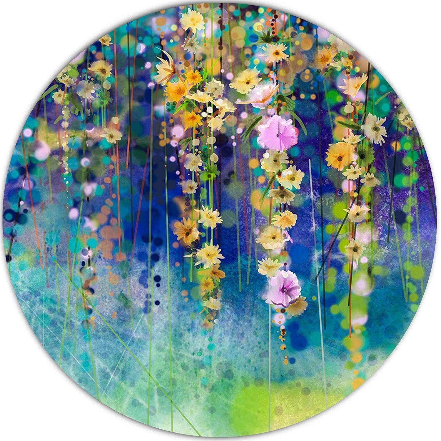 Abstract Watercolor Flower Mouse Pad Floral Blue, Ivy Floral Small Mouse Pad for Laptop, Non-Slip Rubber Base Mouse Mat for Girls Women Home Office Travel Studying