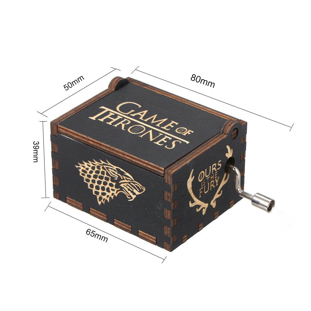 Wood Music Box Mini Vintage Engraved Hand-Operated Musical Box Birthday Christmas Valentine's Day Exquisite Gift