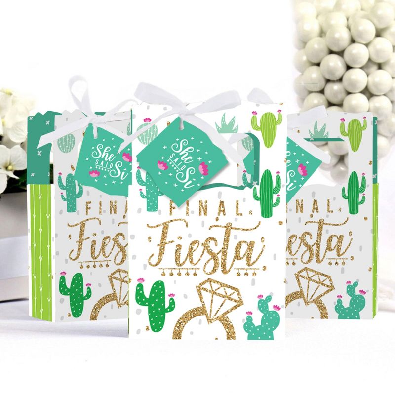 Big Dot of Happiness Final Fiesta - Last Fiesta Bachelorette Party Favor Boxes - Set of 12