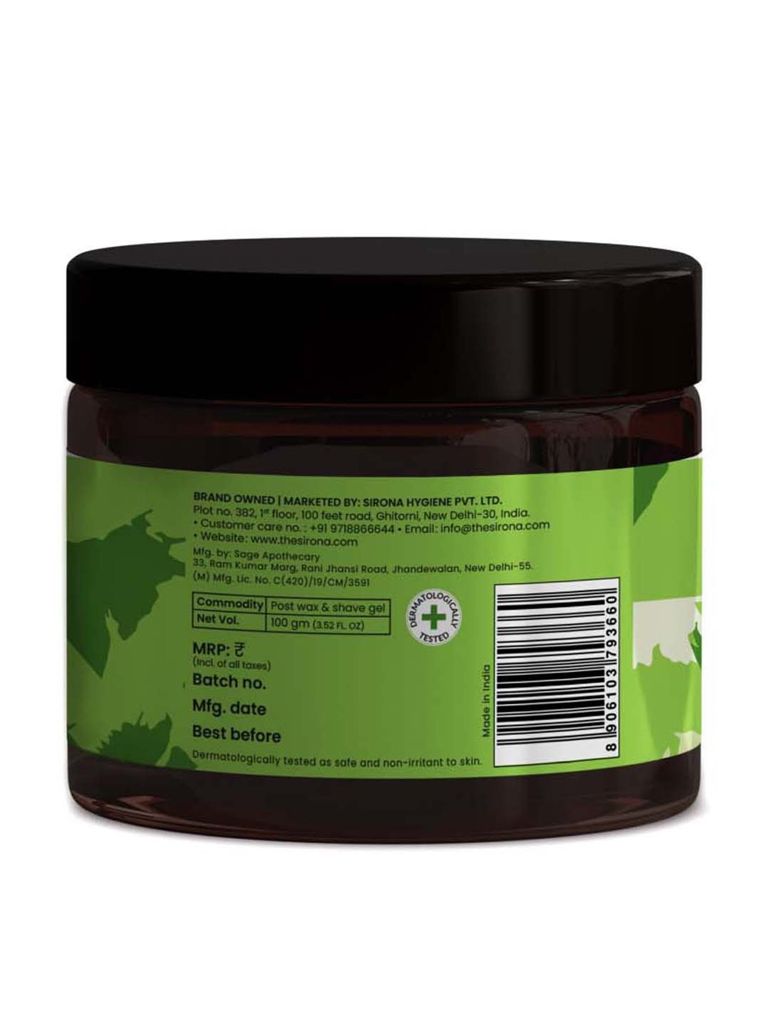 Earthraga Fresh & Moisturizing Mint Glacier After Shave Gel - 100 ml