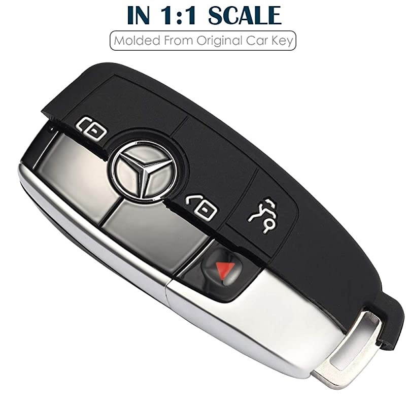 Silicone Remote Key Fob Covers Smooth Soft Rubber Case Fits for MercedesBenz A220 E63S AMG EClass GLE 350 4MATIC 2019 2020 2021 Black Orange
