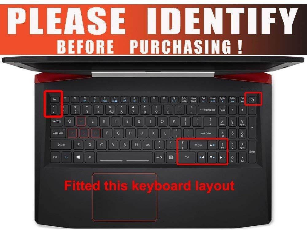 Acer Aspire VX 15 Accessories, CASEBUY Keyboard Cover for 15.6" Acer Predator Helios 300 Gaming Laptop, Acer Aspire VX 15 VX5-591G, Acer Nitro 5 Gaming Laptop AN515, 17.3" Aspire V17 VN7-793G, Black