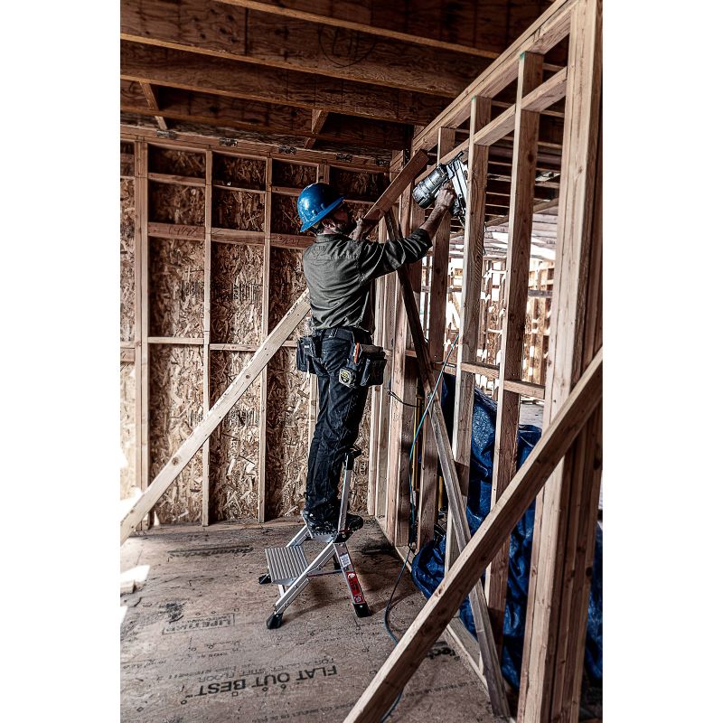 Little Giant Ladder Systems 2-step ANSI Type IAA 375 lb rated Aluminum Stepstool with handrail Gray