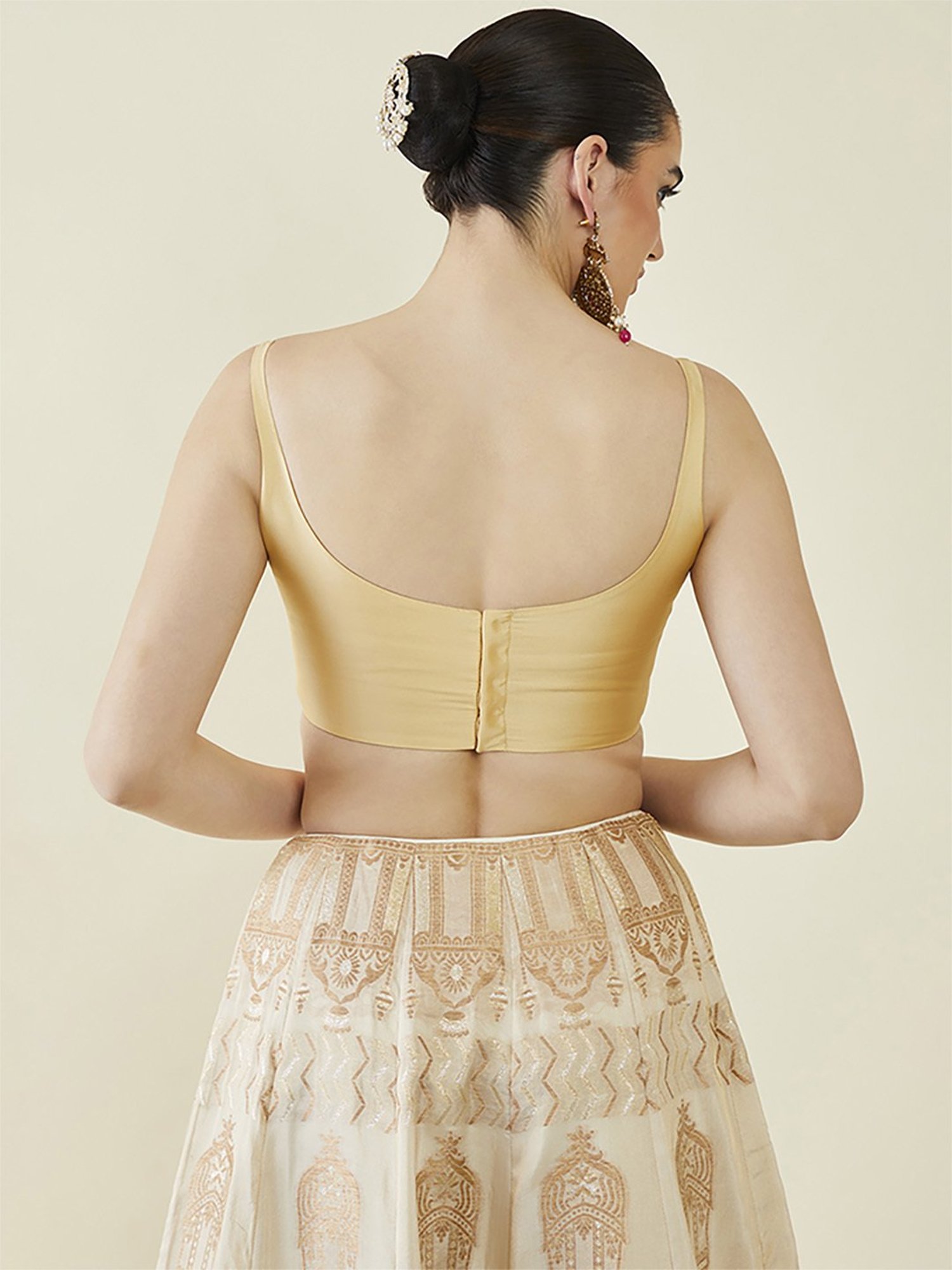 Soch Beige Sleeveless Redymade Blouse