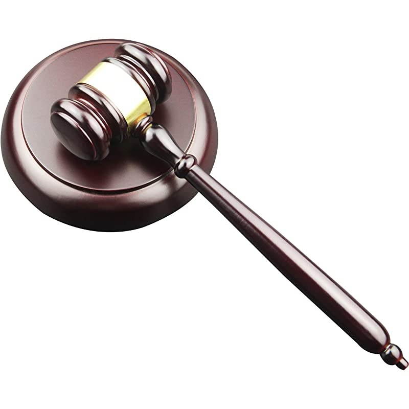 Wooden Gavel and Block for Lawyer Judge Auction Sale