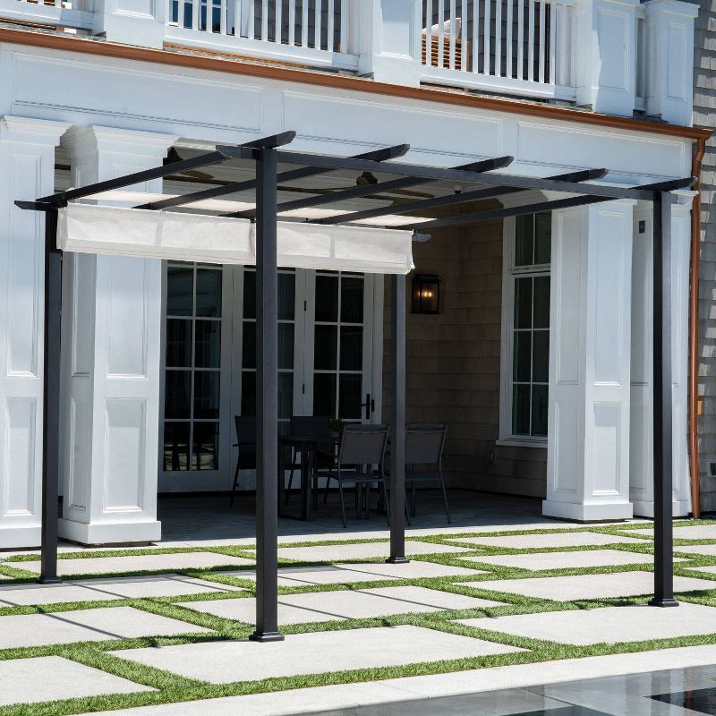 8.5' Elysium Attached Louvered Pergola - Vita