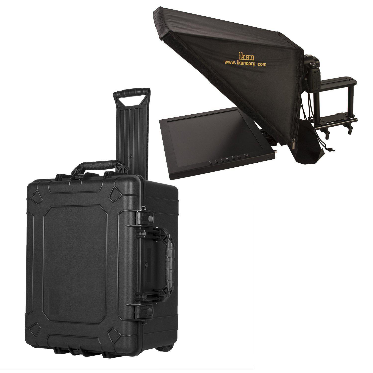 ikan pt3700 teleprompter & hard case travel kit, black pt3700tk
