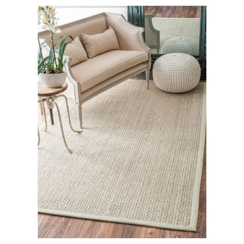 White Solid Loomed Area Rug - (5'x8') - nuLOOM