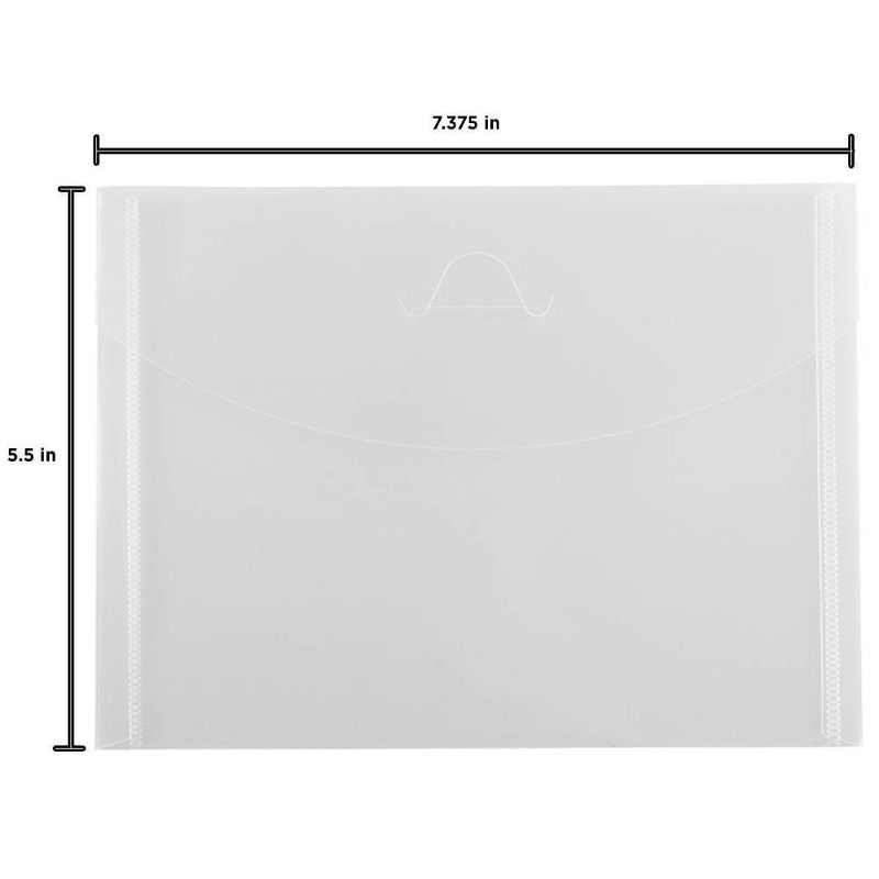 JAM Paper 8 5/8'' x 11 1/2'' 6pk Plastic 3 Hole Punch Binder Envelopes, Hook & Loop Closure, 1" Expansion - Multicolor