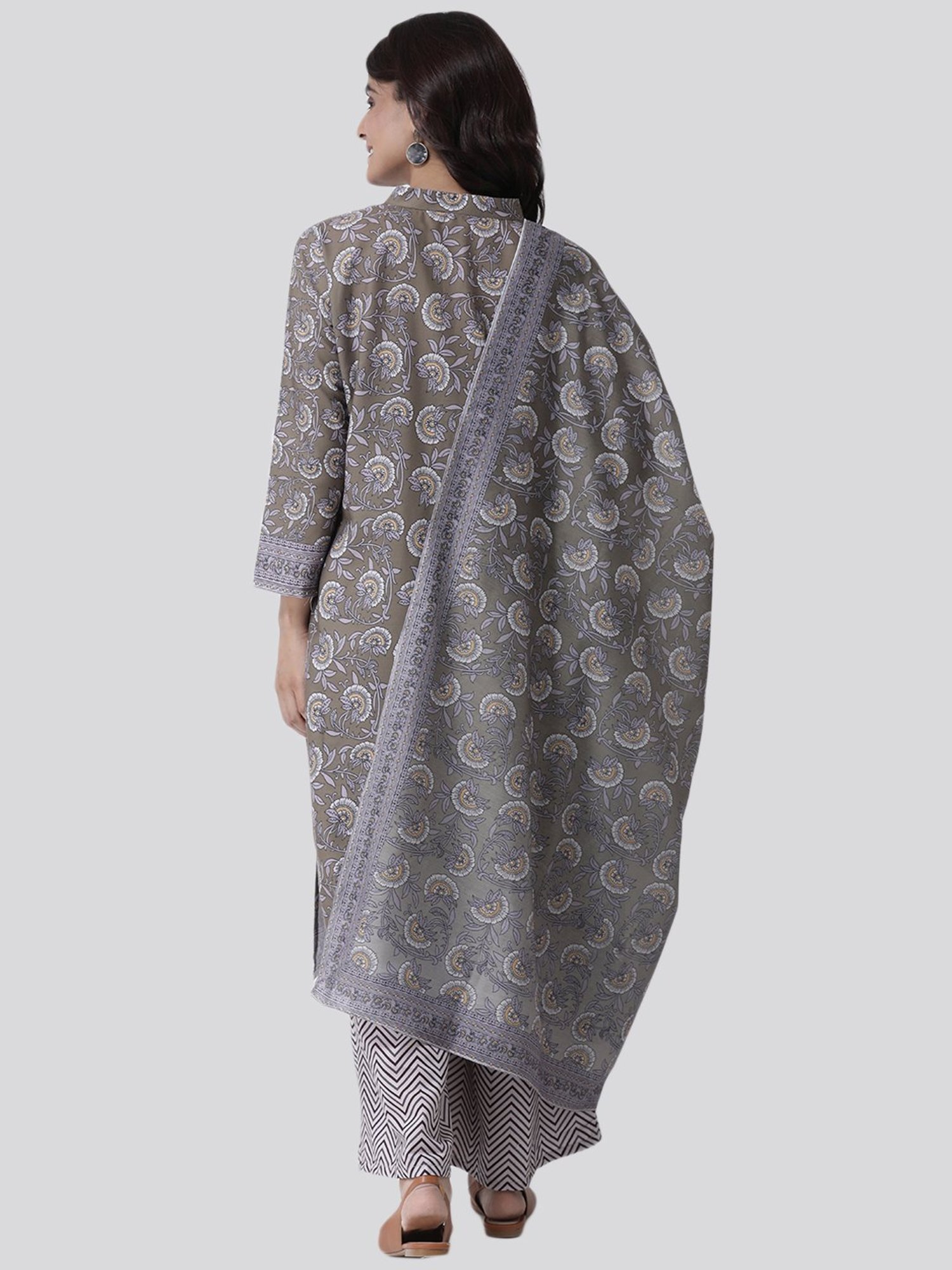 Hangup Grey Printed Dupatta
