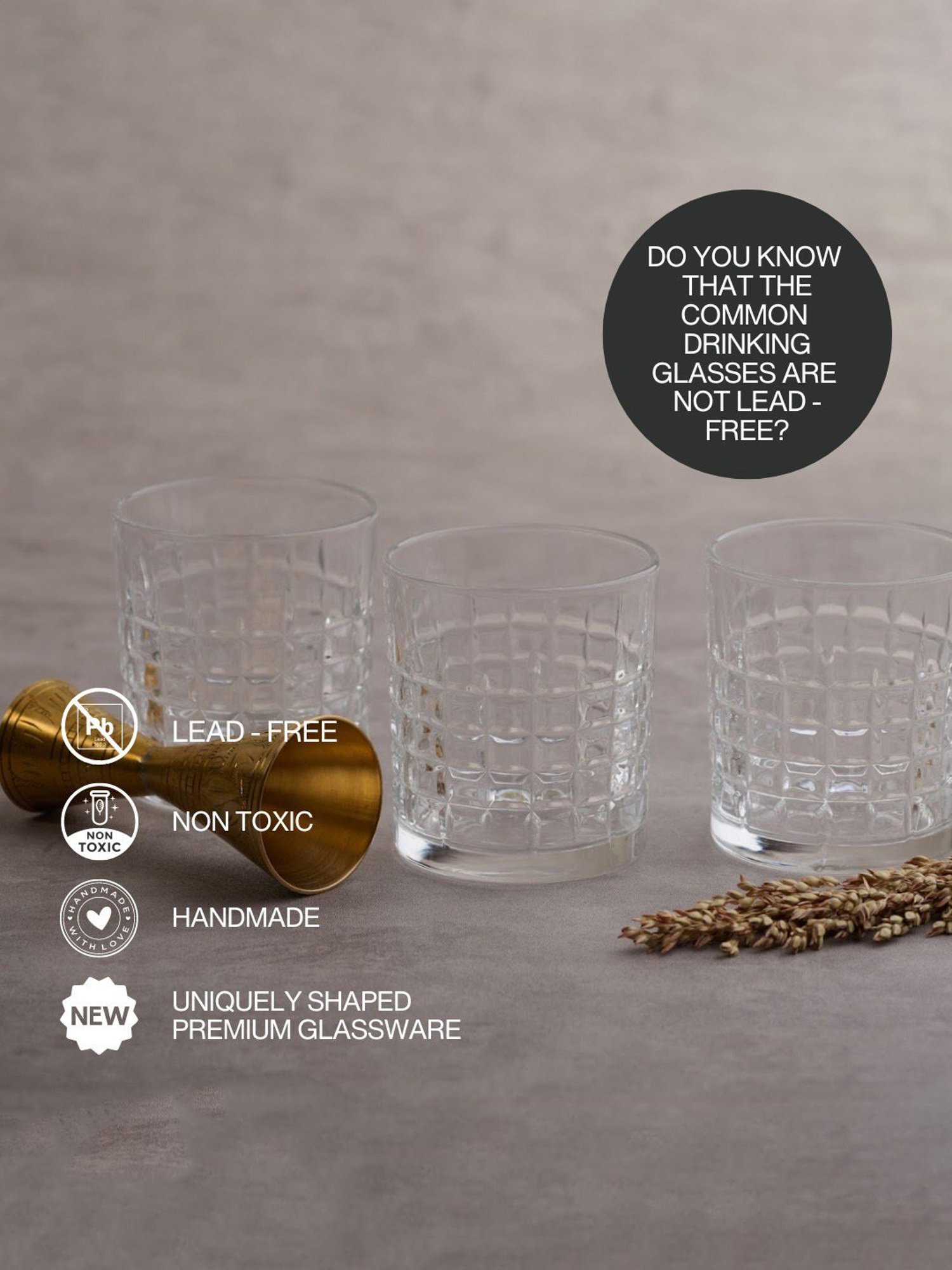 BlackCarrot Whiskey Glass Set of 6