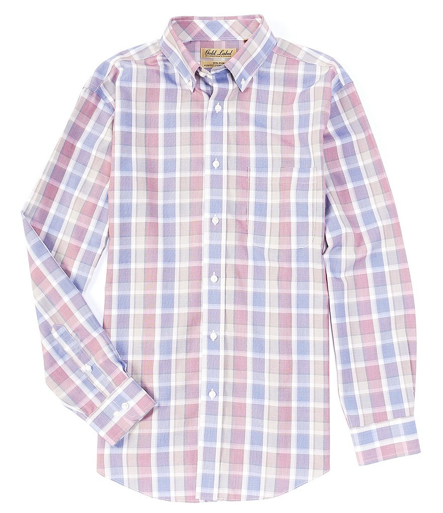 Cutter & Buck Versatech Pinstriped Long-Sleeve Dress Shirt