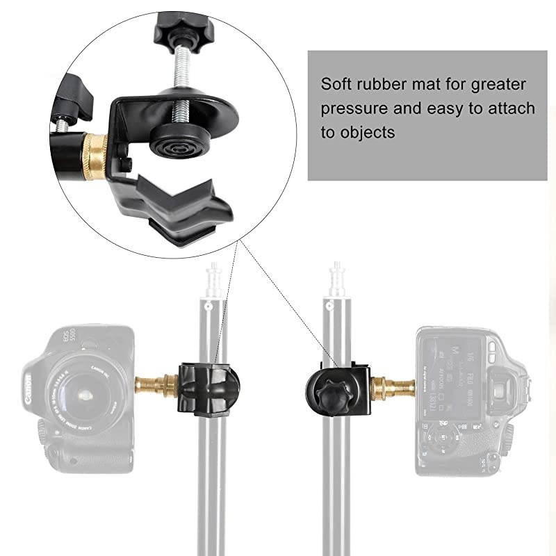 Flash Hot Shoe Heavy Duty Clip Clamp Flash Reflector Holder Mount with 360&deg; Swivel Ball Head Standard 1/4" Screw for Light Stand Bracket DSLR Camera Flash Speedlite Tripod-2Pack