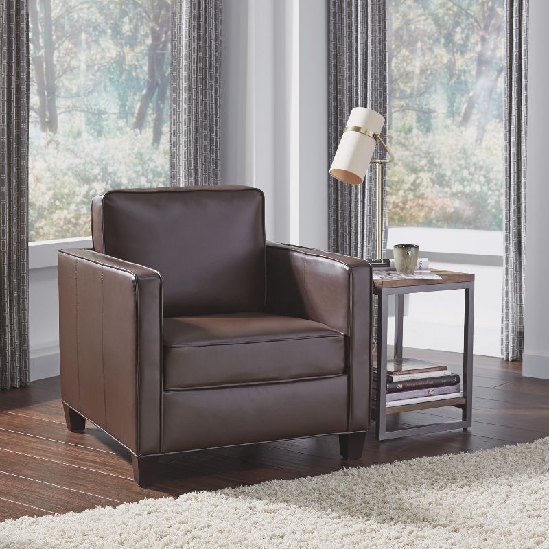Bradley Upholstered Club Chair Dark Brown - Home Styles