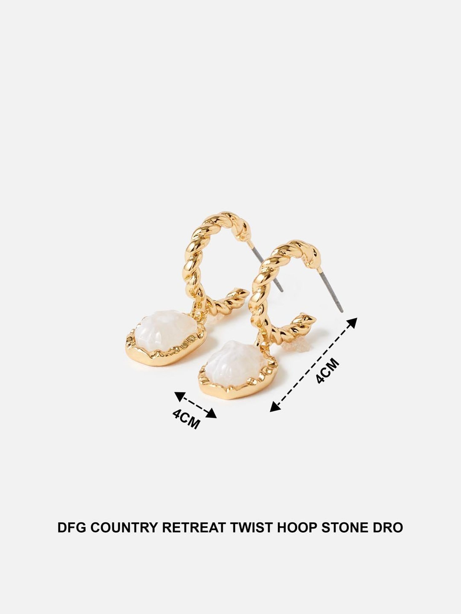 Accessorize London Country Retreat Twist White & Golden Drop Earrings