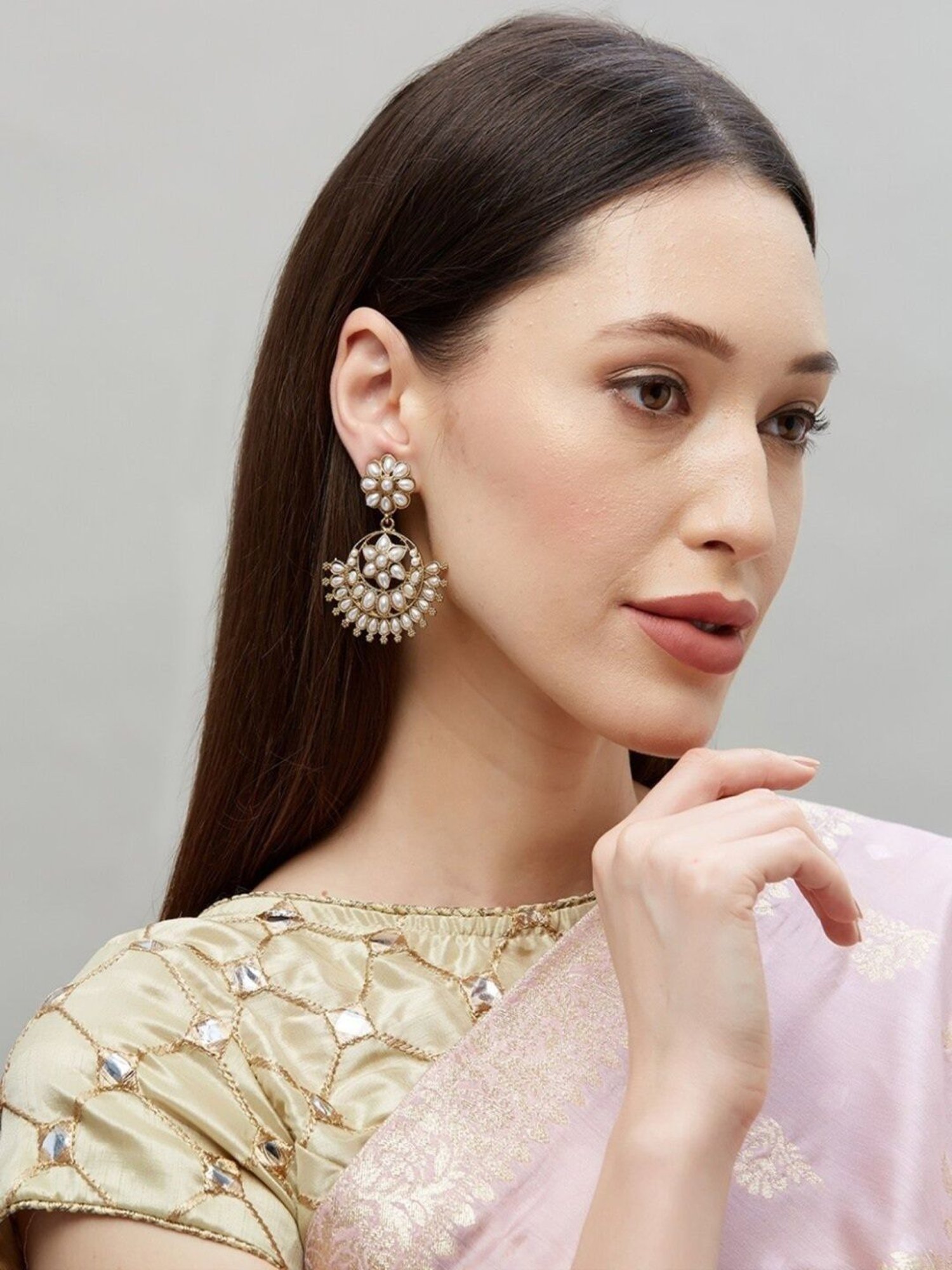 OOMPH Jewellery Yellow Enamel Floral Jhumki