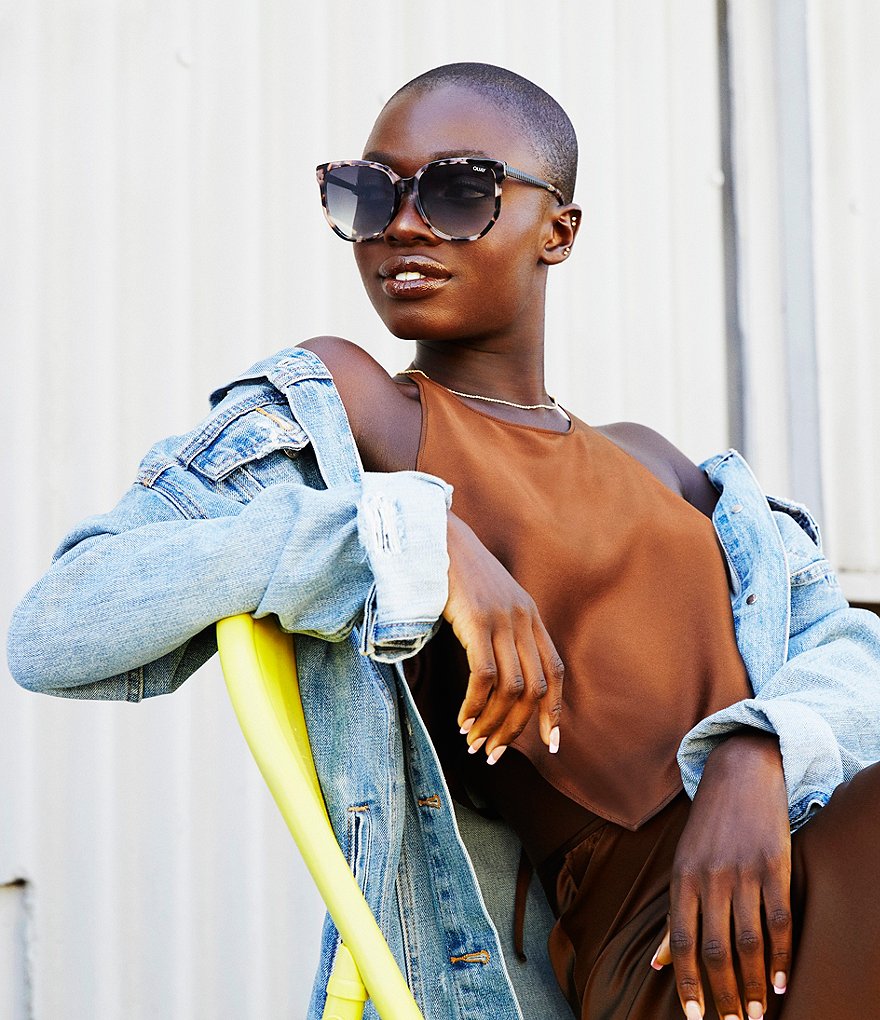 Quay Australia Coffee Run Oversized Round Cat Eye Sunglasses