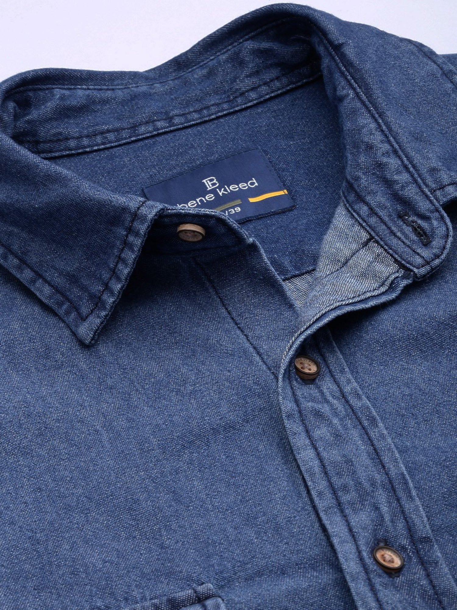 Bene Kleed Blue Regular Fit Denim Shirt