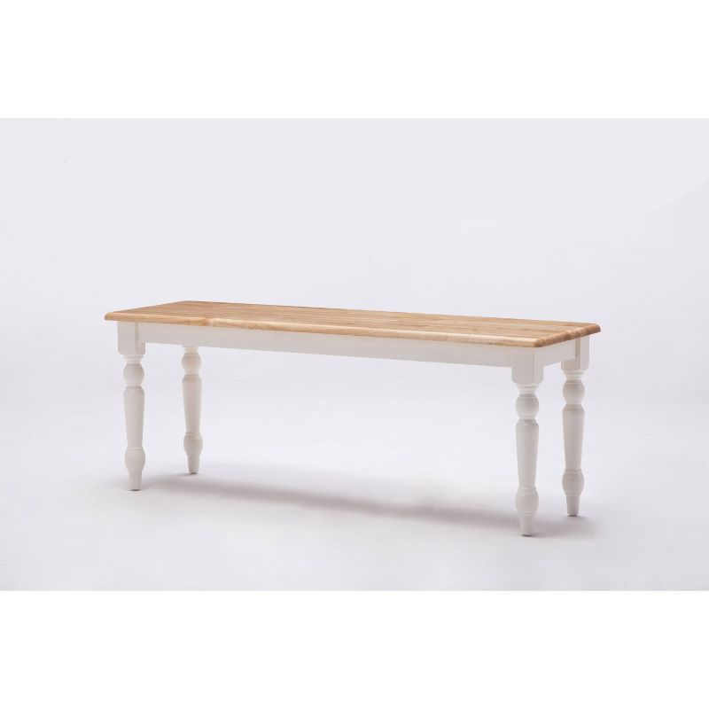 Farmhouse Dining Bench Wood/White/Natural - Boraam