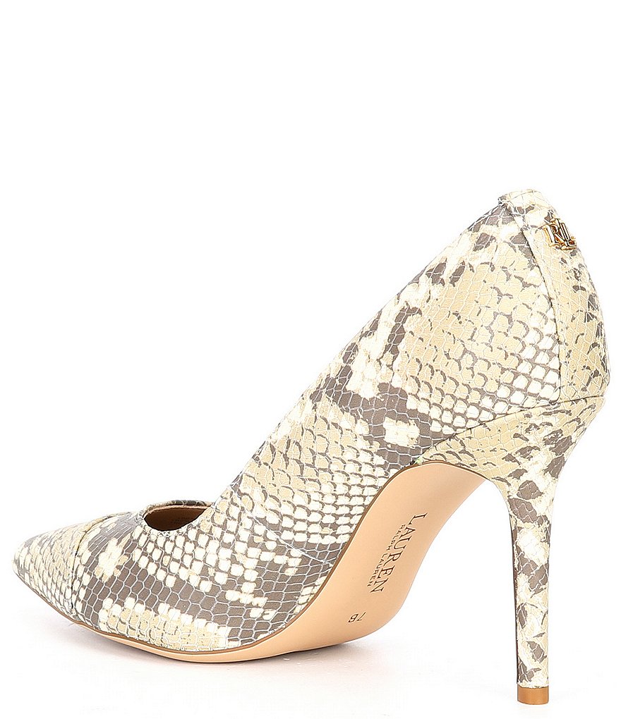 Lauren Ralph Lauren Lindella Python-Embossed Leather Pumps