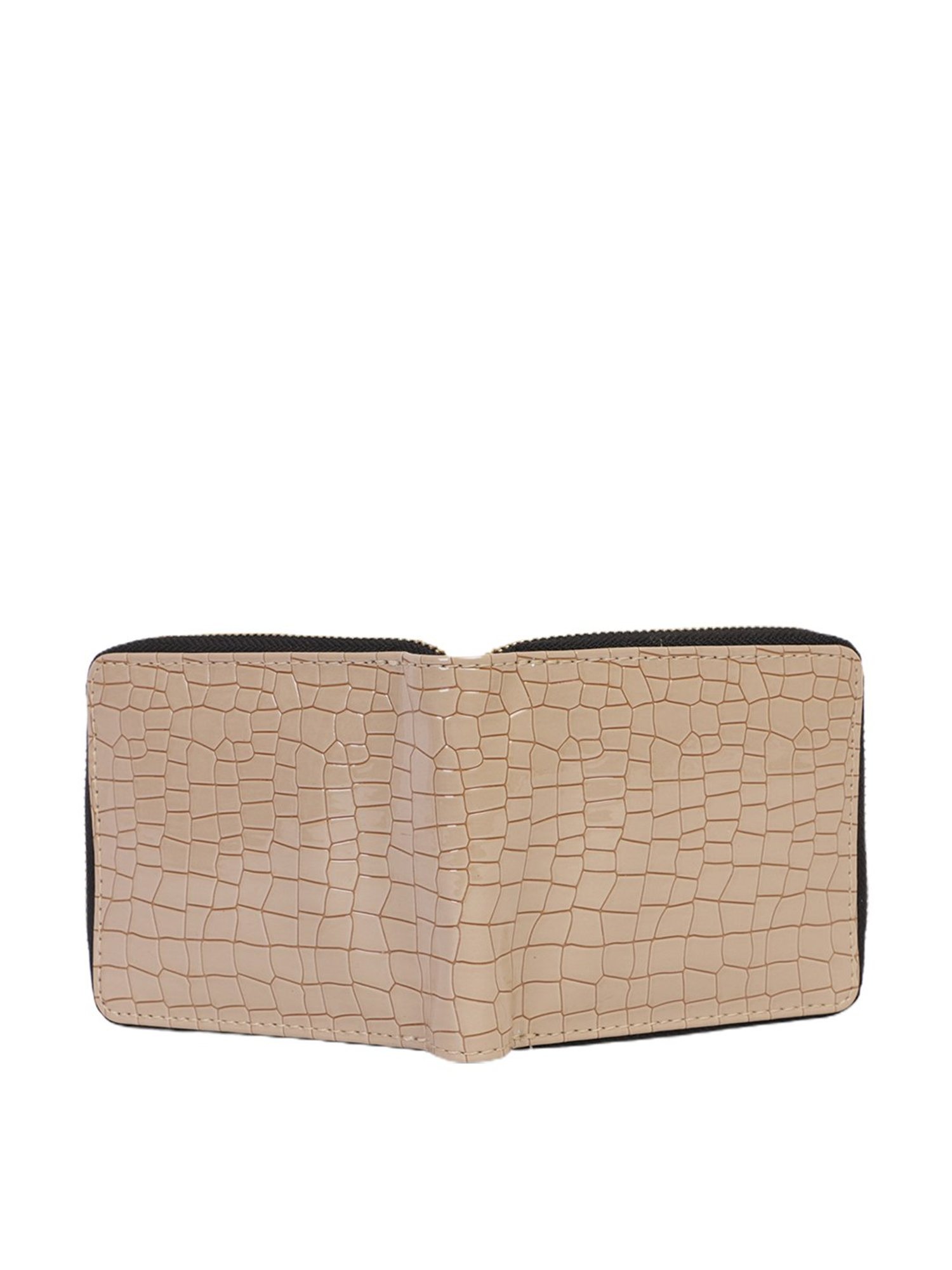 Bagsy Malone Beige Textured Zip Around Wallet for Women