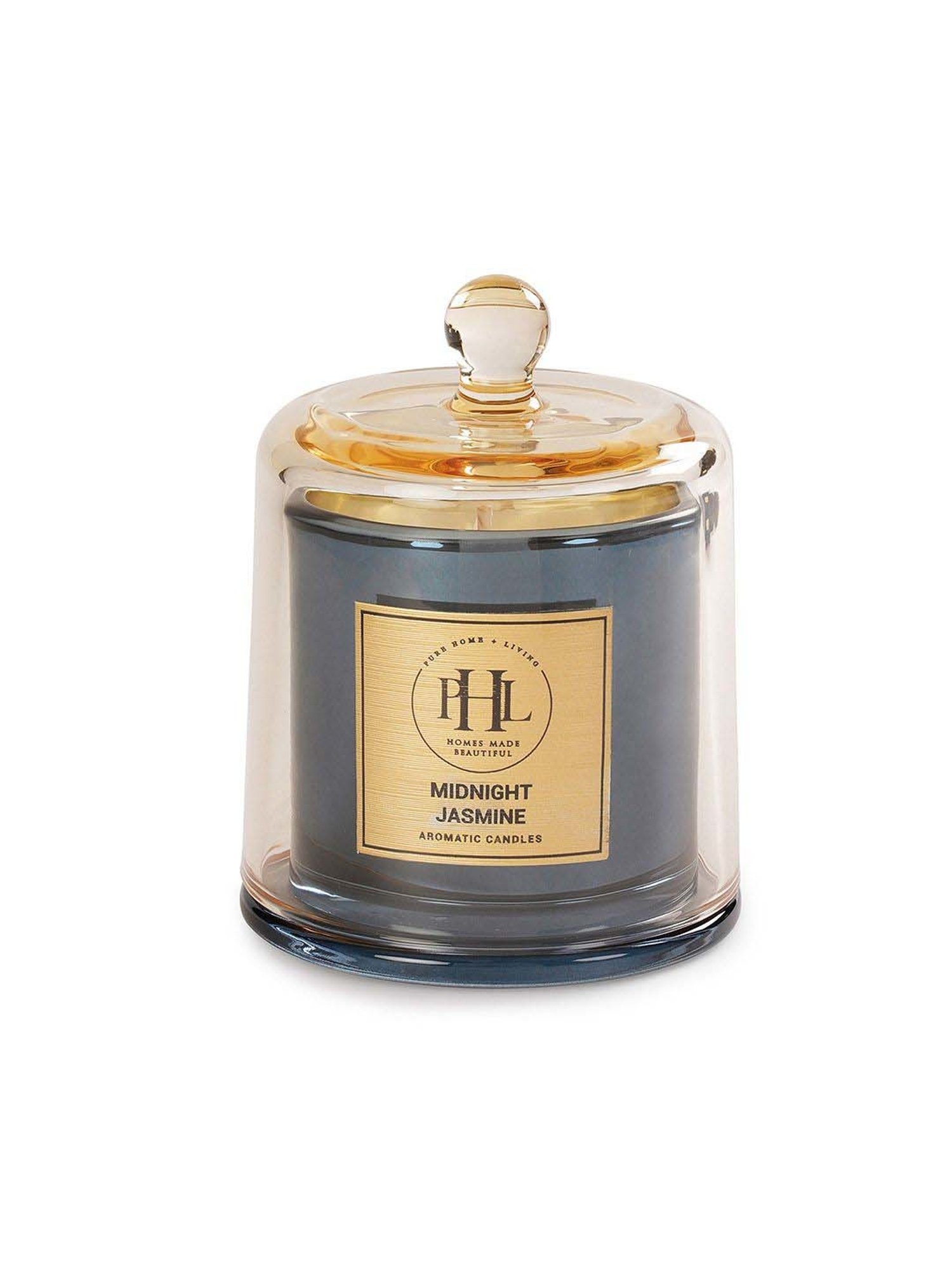 Pure Home and Living Blue Glass Midnight Jasmine Bell Jar Candle (150ml)