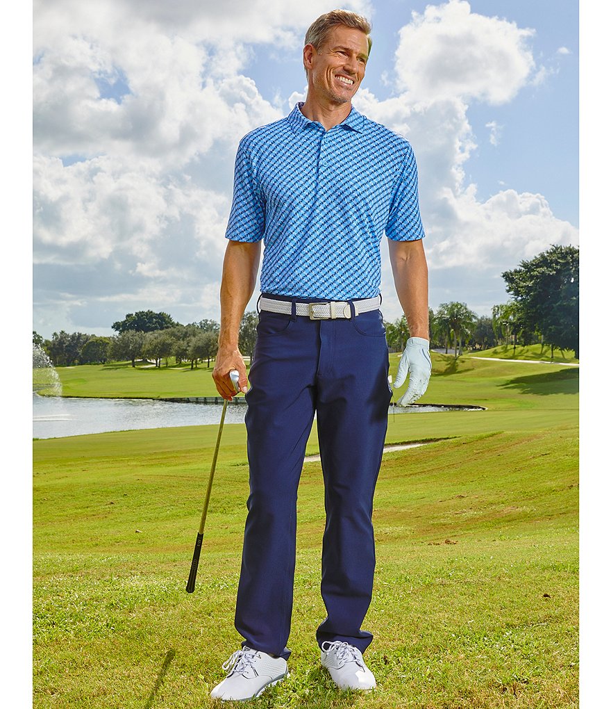 IBKUL Short-Sleeve IceFil&reg; Plaid Polo Shirt