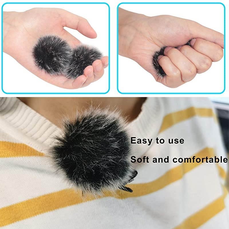 Mini Lapel Headset Microphone Windscreen Foam Cover Furries Lapel Microphone Covers Black 12 Piece