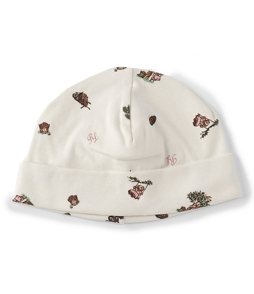 Ralph Lauren Baby Girls Polo Bear Printed Beanie