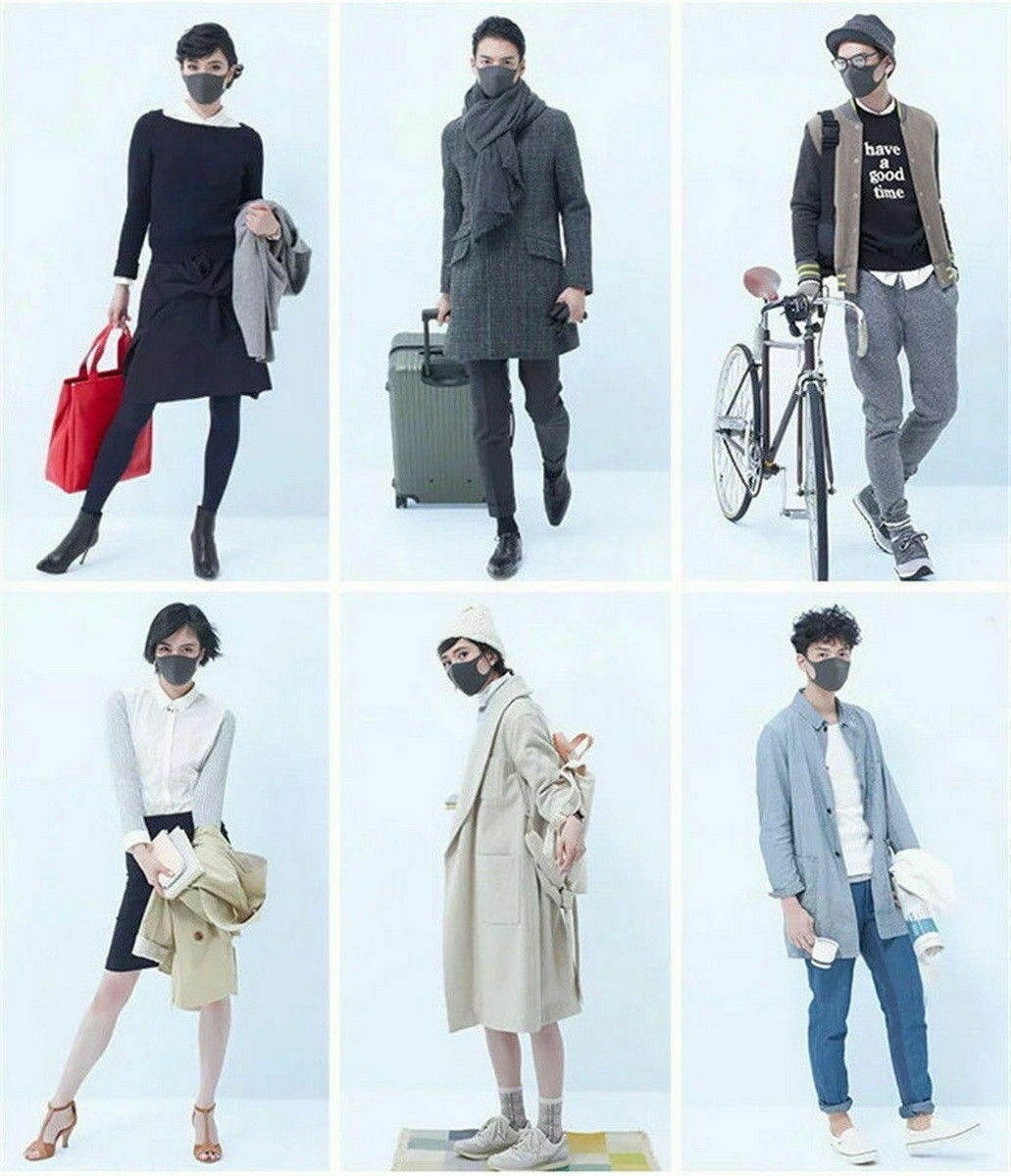 50 PCS Face Mask Black Washable Reusable Breathable Unisex Masks Cotton