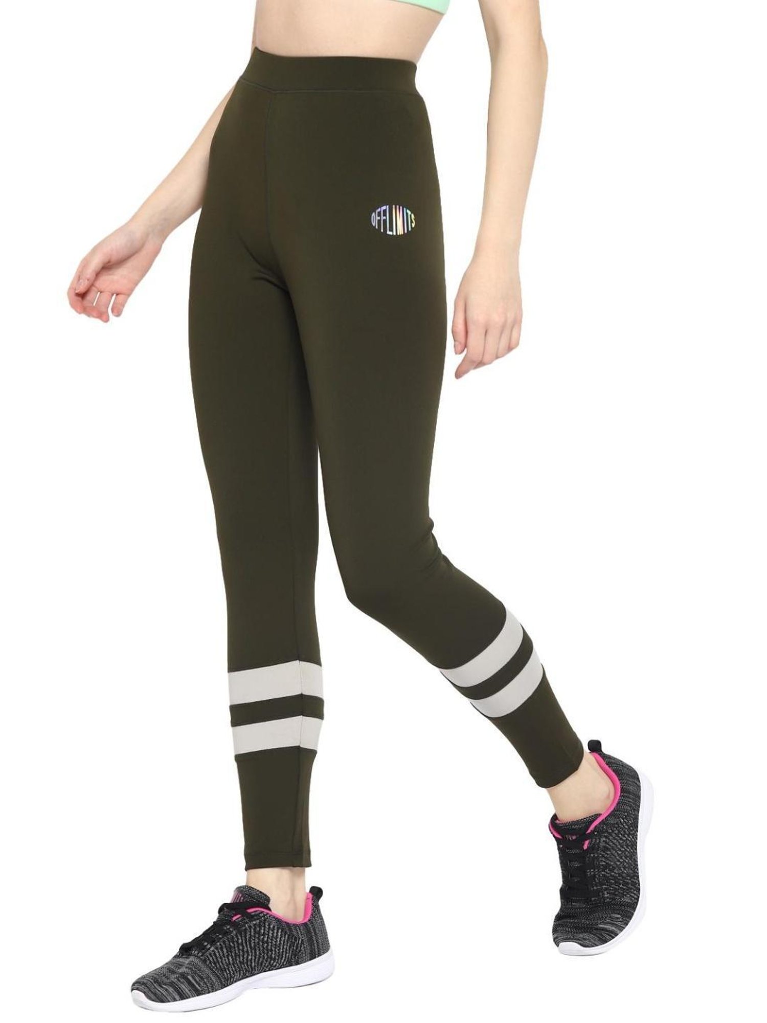 OFF LIMITS Olive Striped Tights