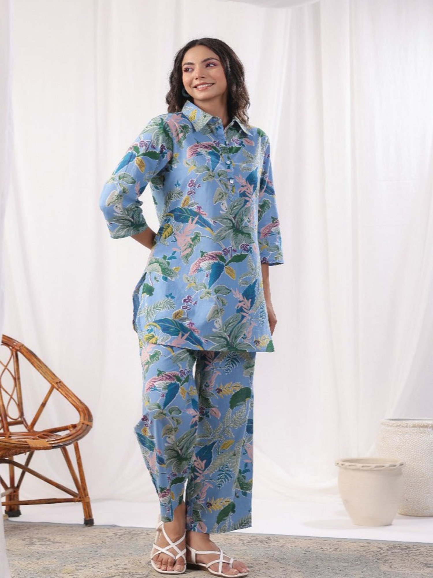 Autumnlane Freya Softblue Cotton Co-Ord Set