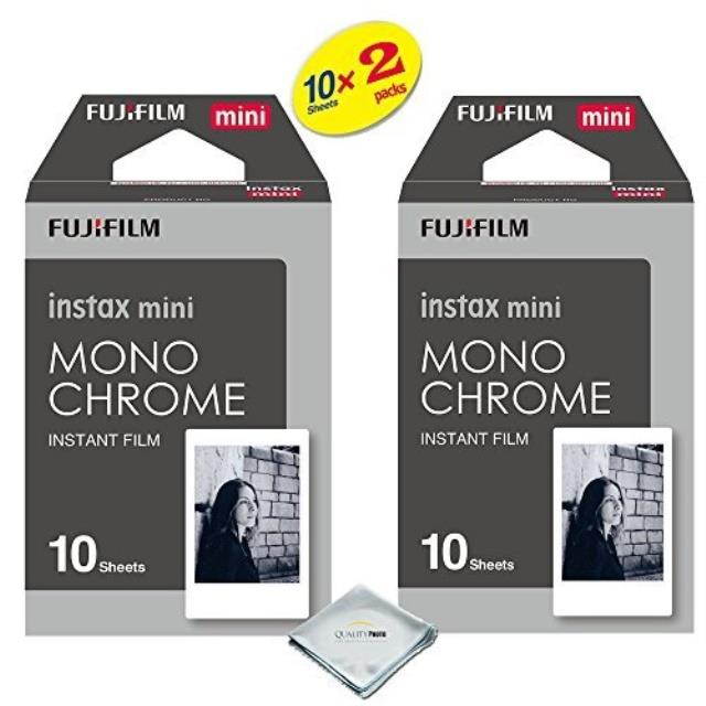 Fujifilm Instax Mini 8 Instant Film 2-PACK (20 Sheets) Value set For Fujifilm Instax Mini 8 Cameras - Monochrome