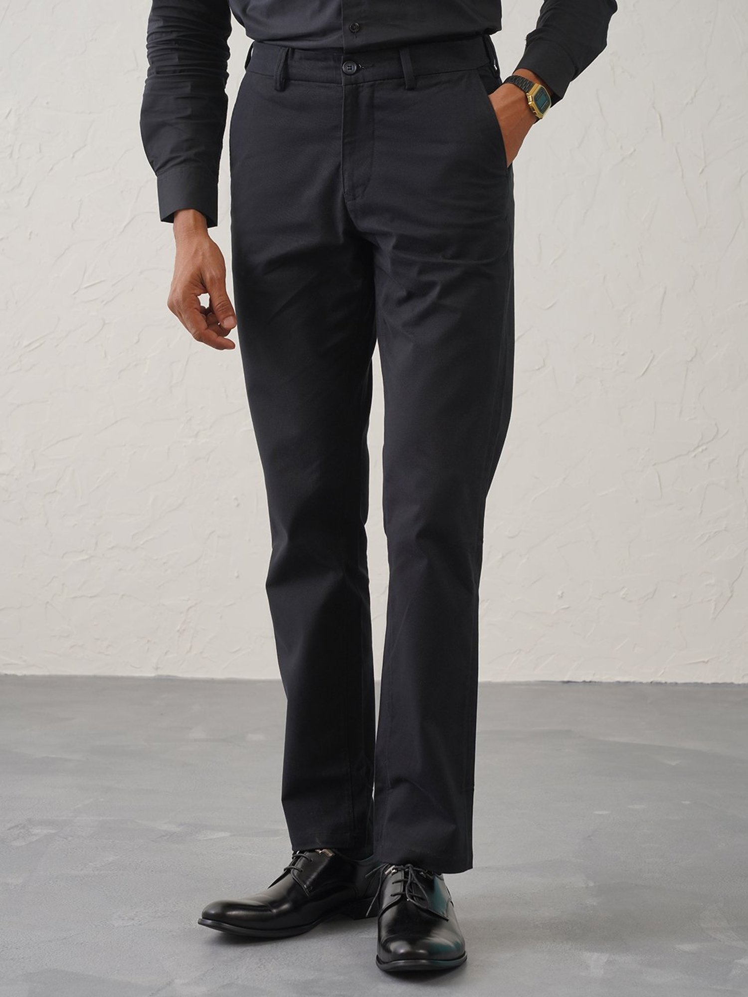 MinusOne Black Slim Fit Chinos