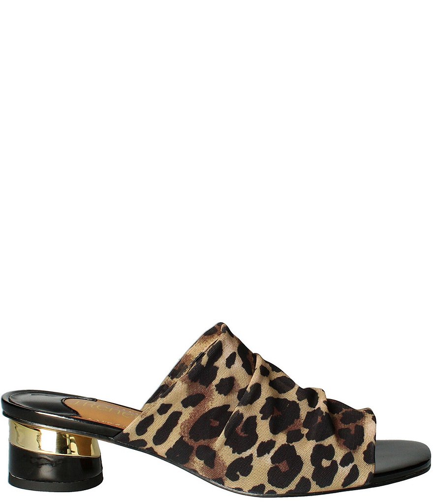 J. Renee Banan Leopard Print Stretch Slide Sandals