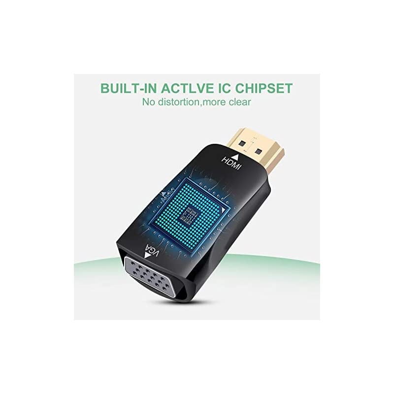 HDMI to VGA Adapter with 35 Audio Transmission 1080P HDMI to VGA Converter Plug for Computer PC Laptop HDTV Projectors Displayer