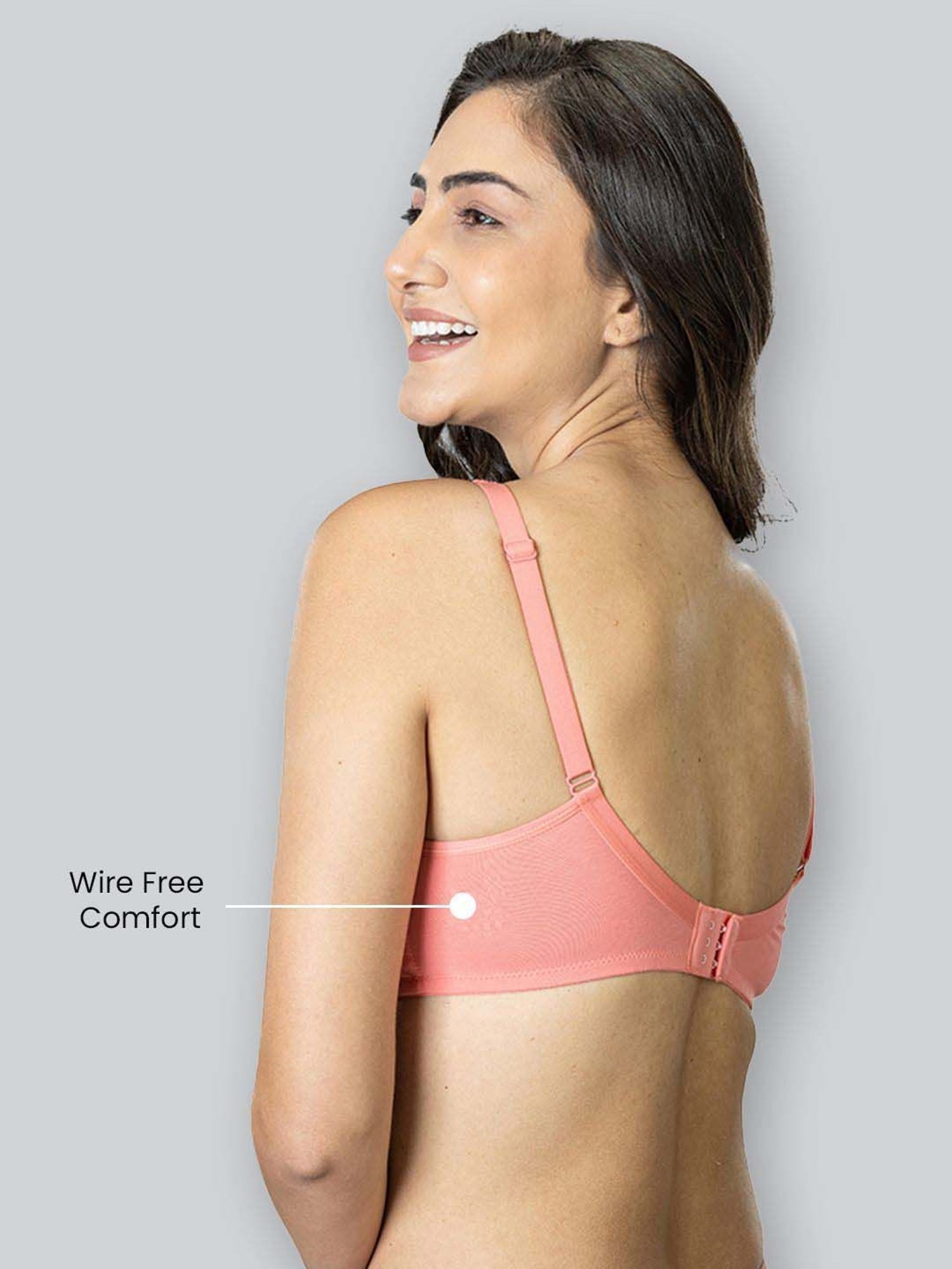 Lyra Peach Cotton T-Shirt Bra