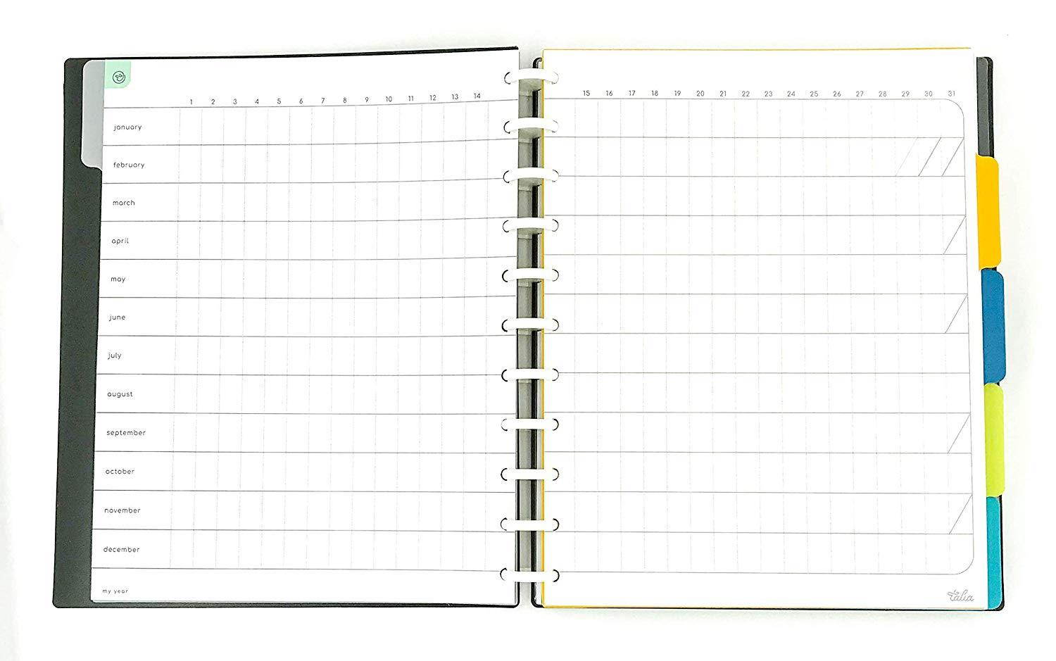 Talia Discbound Notebook, Celestial Turquoise, Letter