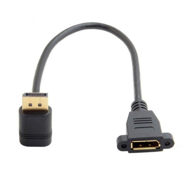 Jimier DisplayPort Display Port Male to Female 90 Degree Up Angled Extension Cable DP-015-UP