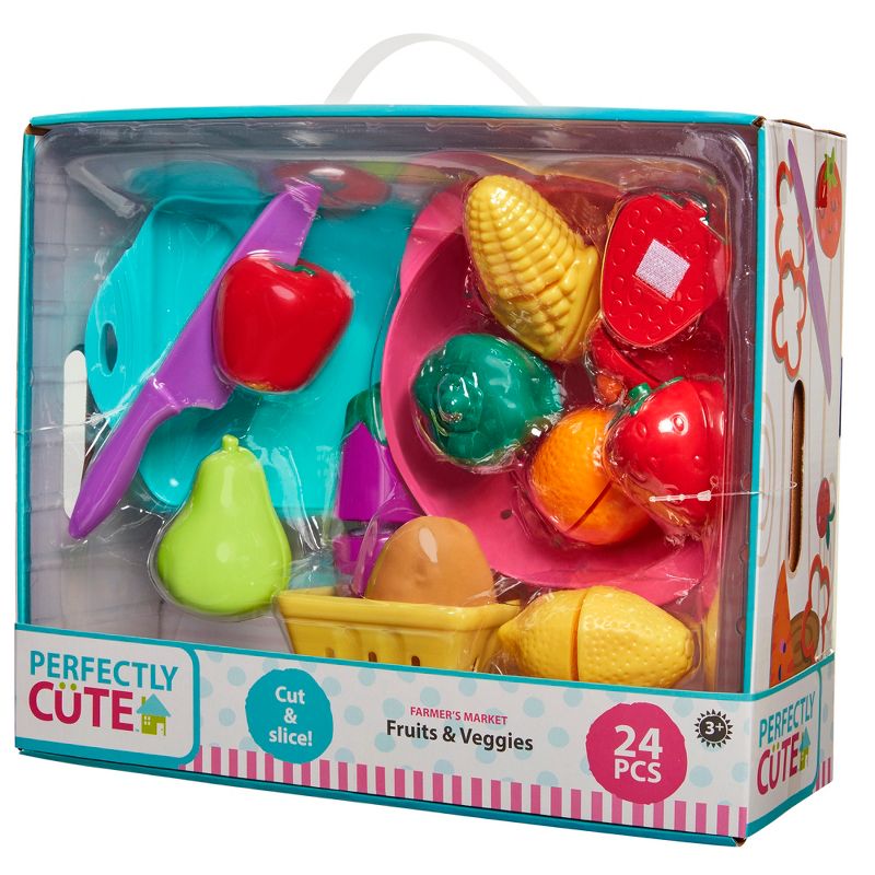 Perfectly Cute Farmer's Market Fruit & Veggie Play Food & Kitchen Accessory 24 Pc Set