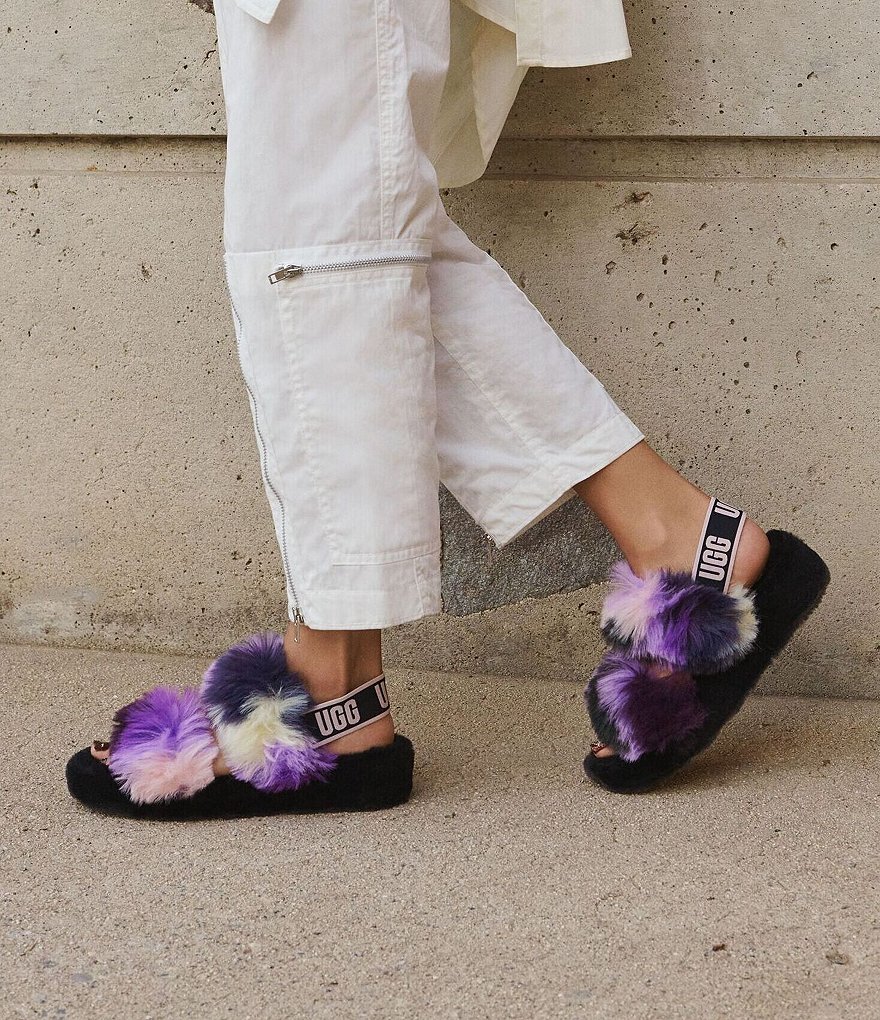 UGG&reg; Oh Yeah Tie-Dye Faux Shearling Slides