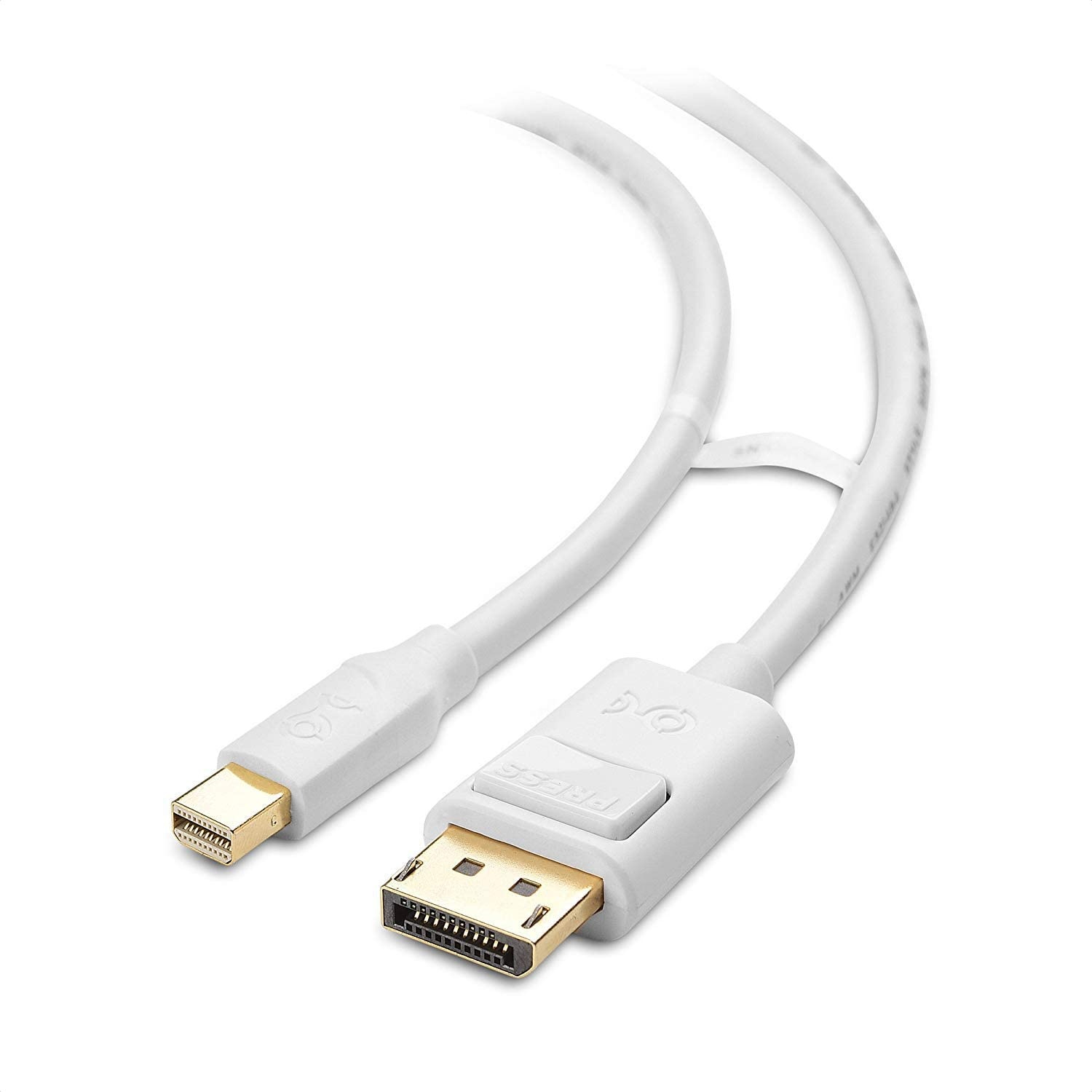 Cable Matters 4K Mini DisplayPort to DisplayPort Cable (DisplayPort to Mini DisplayPort) in White 3 Feet - 4K 60Hz 2K 144Hz Monitor Support