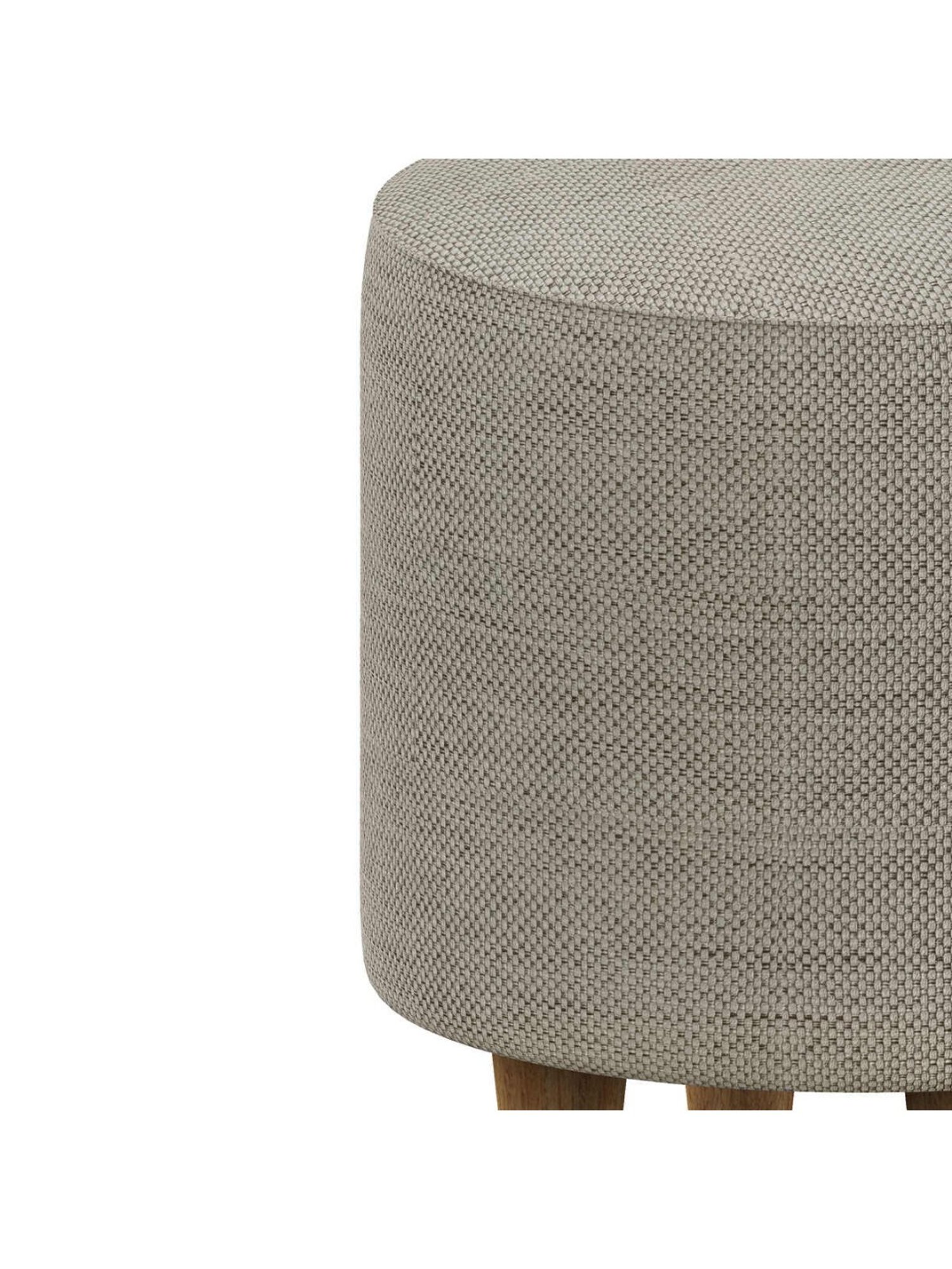 Chumbak French Bangalore Solid Grey Wood Ottoman
