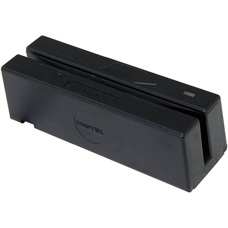 21040145 SureSwipe Dual Head Triple Track Magnetic Stripe Card Reader with 6' USB Interface Cable, 60 in/s Swipe Speed, 5V, Black