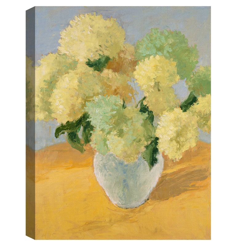 30" x 40" Hydrangea on Gold Art on Canvas - Fine Art Canvas