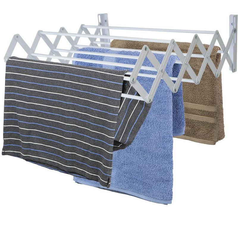 Sunbeam Wall-Mounted Steel Accordion Drying Rack, Grey