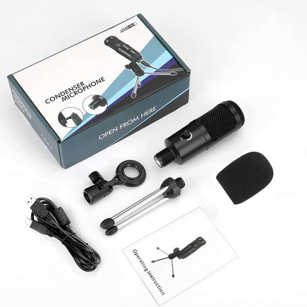 USB Microphone, Condenser Recording Microphone 192kHz/24bit Studio Cardioid Mic for PC, Laptop, Mac, Gaming, Podcast, Chatting, YouTube Videos, Voice Overs and Streaming